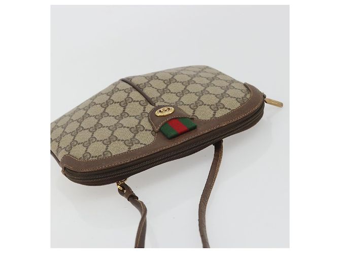 GUCCI GG Supreme Web Sherry Line Bag PVC Beige Gold 904 02 047 - vista 6