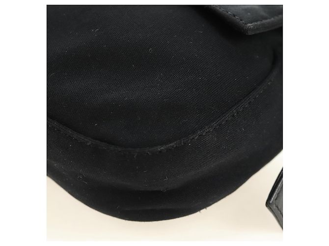 FENDI Mamma Baguette Shoulder Bag Cotton Jersey Black Silver - vista 13