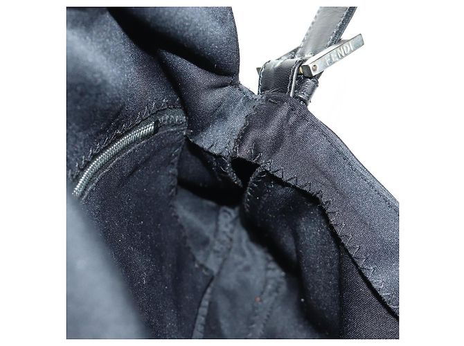 FENDI Mamma Baguette Shoulder Bag Cotton Jersey Black Silver - vista 22