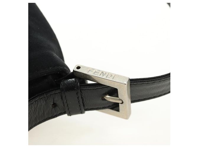 FENDI Mamma Baguette Shoulder Bag Cotton Jersey Black Silver - vista 9