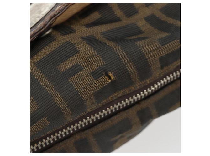 FENDI Zucca Canvas Shoulder Bag Black Brown - vista 10