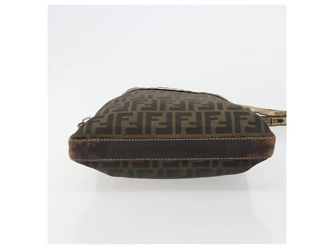 FENDI Zucca Canvas Shoulder Bag Black Brown - vista 13