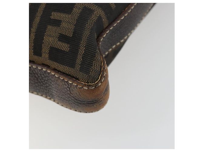 FENDI Zucca Canvas Shoulder Bag Black Brown - vista 14