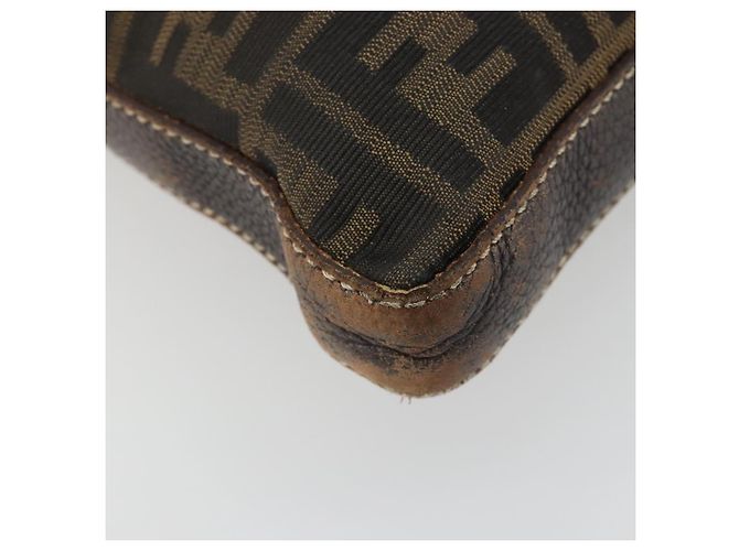 FENDI Zucca Canvas Shoulder Bag Black Brown - vista 15