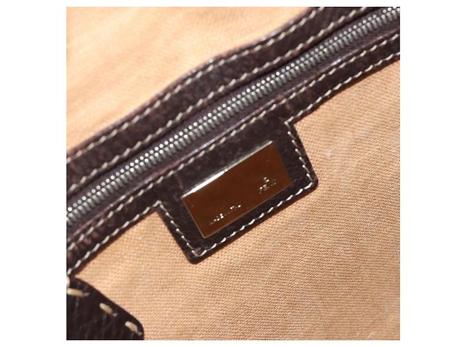 FENDI Zucca Canvas Shoulder Bag Black Brown - vista 21