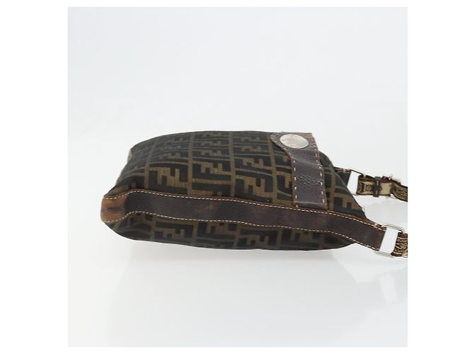 FENDI Zucca Canvas Shoulder Bag Black Brown - vista 4