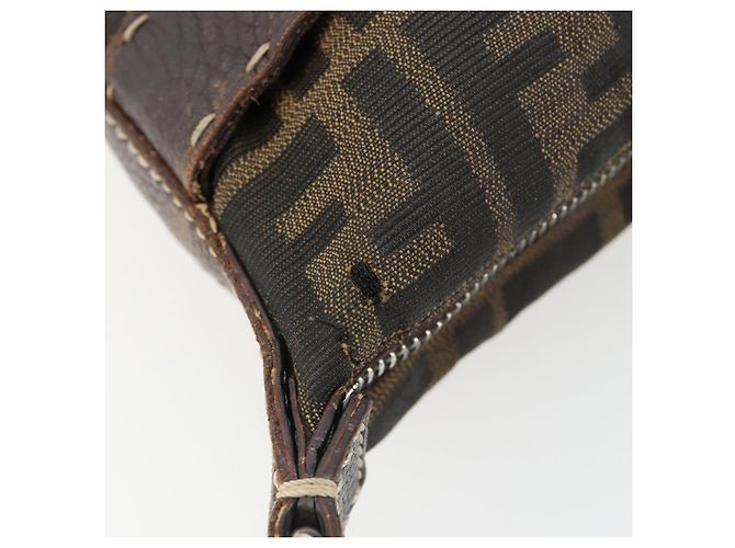 FENDI Zucca Canvas Shoulder Bag Black Brown - vista 9