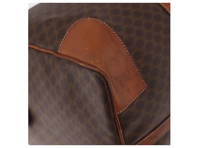 Céline CELINE Macadam Canvas Boston Bag PVC Leather Brown Gold - vista 12