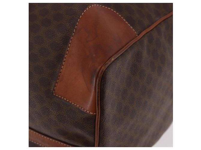 Céline CELINE Macadam Canvas Boston Bag PVC Leather Brown Gold - vista 13