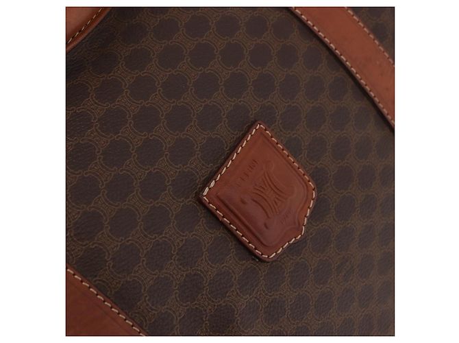 Céline CELINE Macadam Canvas Boston Bag PVC Leather Brown Gold - vista 16