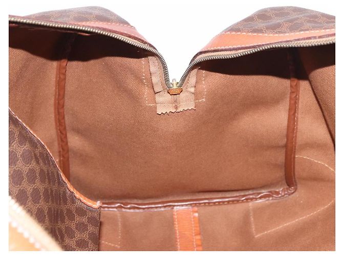 Céline CELINE Macadam Canvas Boston Bag PVC Leather Brown Gold - vista 18