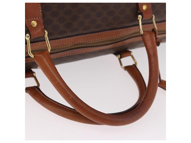 Céline CELINE Macadam Canvas Boston Bag PVC Leather Brown Gold - vista 7
