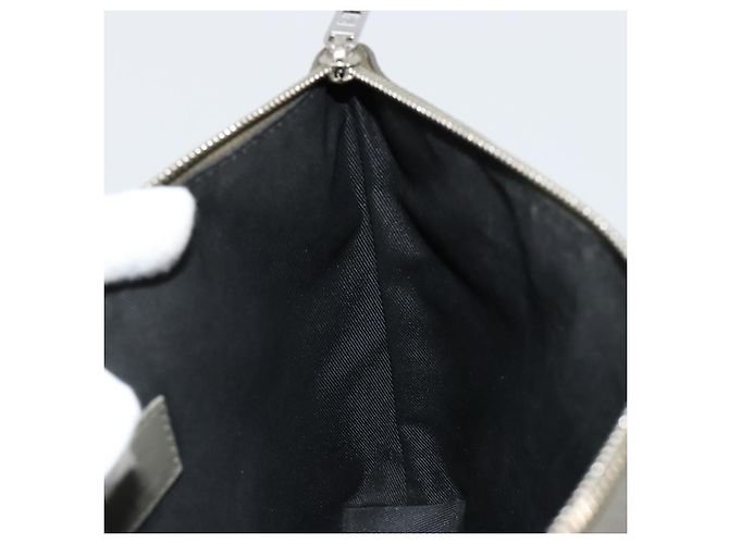 LOUIS VUITTON Takeoff Pouch Clutch Bag Leather Gray M81735 LV - vista 18