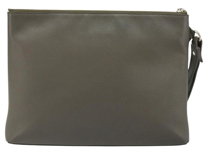 LOUIS VUITTON Takeoff Pouch Clutch Bag Leather Gray M81735 LV - vista 2