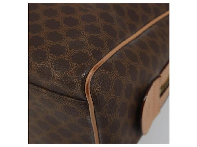 Céline CELINE Macadam Canvas Boston Bag PVC Leather Brown Gold - vista 10