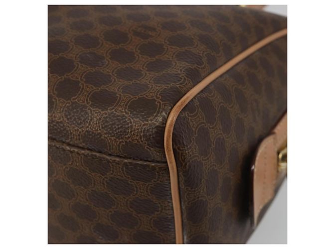 Céline CELINE Macadam Canvas Boston Bag PVC Leather Brown Gold - vista 12