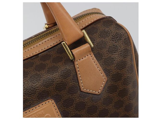Céline CELINE Macadam Canvas Boston Bag PVC Leather Brown Gold - vista 15