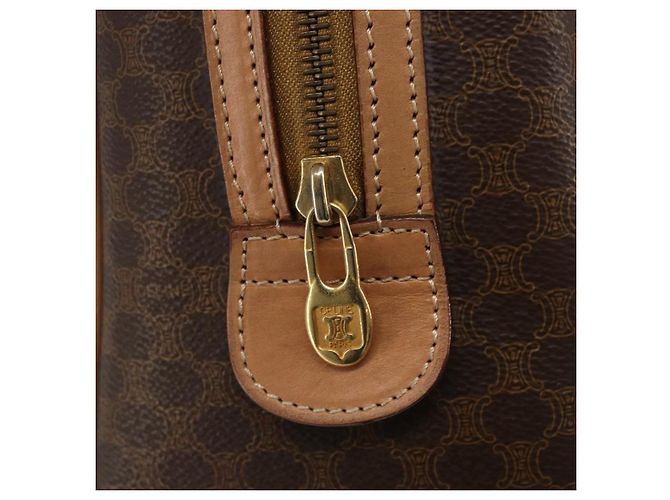 Céline CELINE Macadam Canvas Boston Bag PVC Leather Brown Gold - vista 17