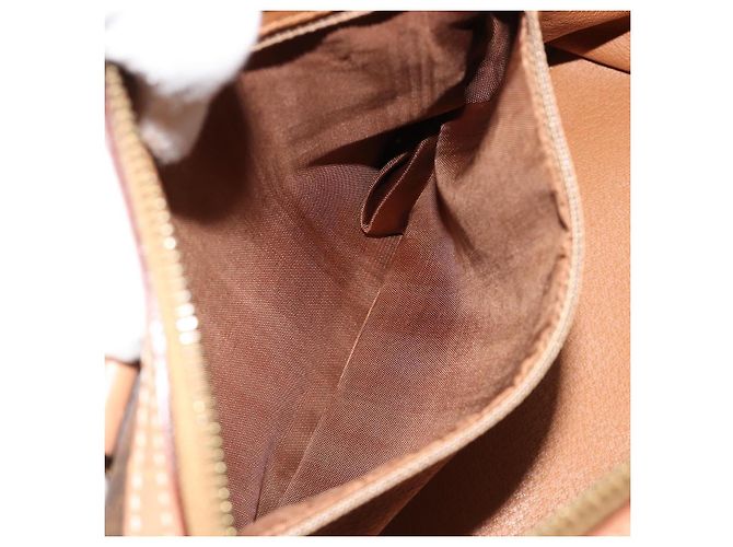 Céline CELINE Macadam Canvas Boston Bag PVC Leather Brown Gold - vista 22
