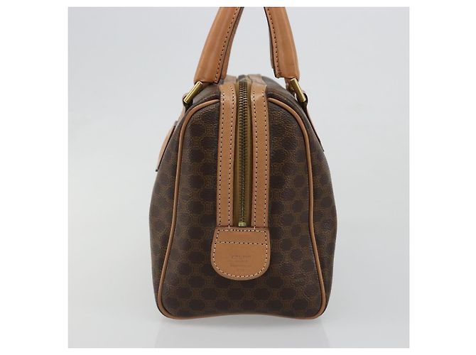 Céline CELINE Macadam Canvas Boston Bag PVC Leather Brown Gold - vista 4