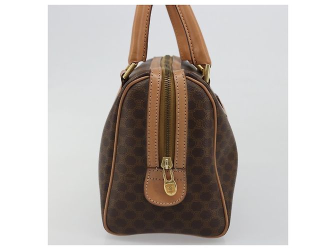 Céline CELINE Macadam Canvas Boston Bag PVC Leather Brown Gold - vista 5