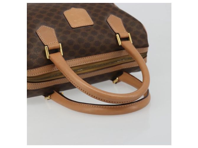 Céline CELINE Macadam Canvas Boston Bag PVC Leather Brown Gold - vista 7