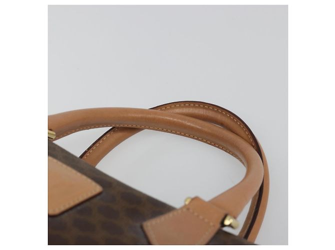 Céline CELINE Macadam Canvas Boston Bag PVC Leather Brown Gold - vista 8