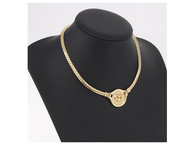 Christian Dior Strass-Halskette Metall Gold - Ansicht 16