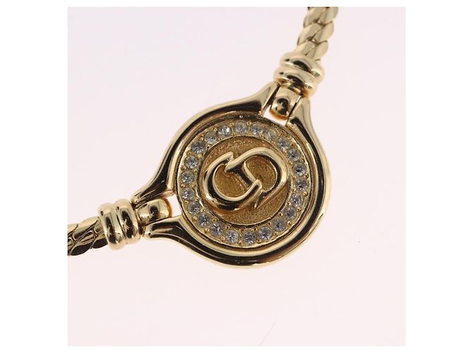 Christian Dior Strass-Halskette Metall Gold - Ansicht 3