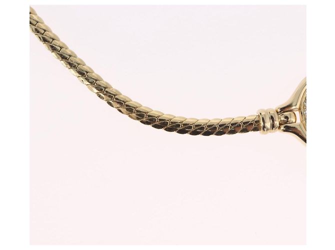 Christian Dior Strass-Halskette Metall Gold - Ansicht 4