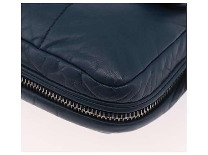 PRADA Chain Shoulder Bag Leather Blue Silver - vista 15