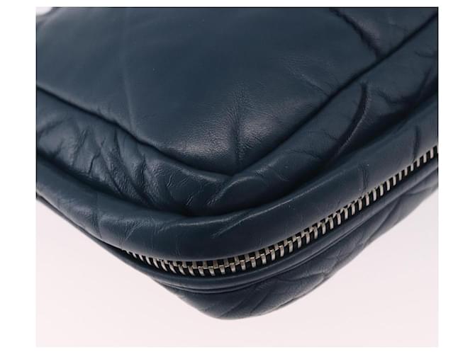 PRADA Chain Shoulder Bag Leather Blue Silver - vista 16