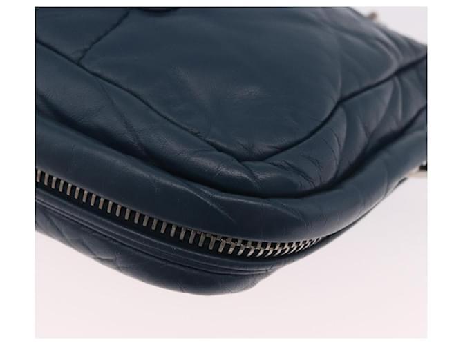 PRADA Chain Shoulder Bag Leather Blue Silver - vista 17