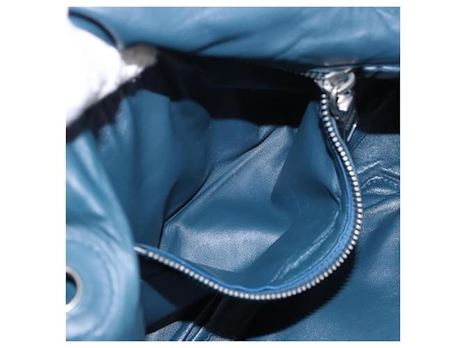 PRADA Chain Shoulder Bag Leather Blue Silver - vista 25