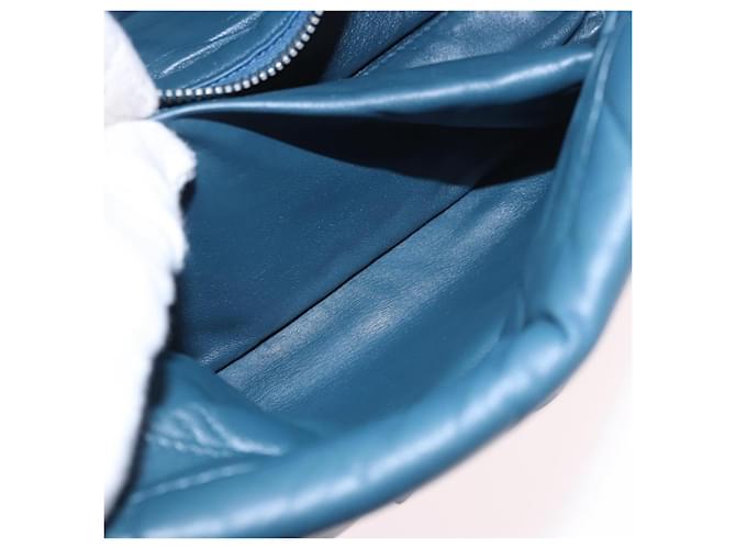 PRADA Chain Shoulder Bag Leather Blue Silver - vista 26