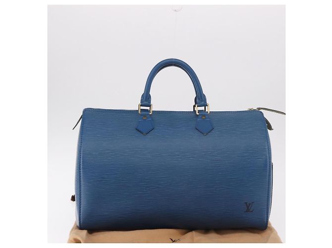 LOUIS VUITTON Epi Speedy 35 Hand Bag Toledo Blue M42995 LV - vista 12