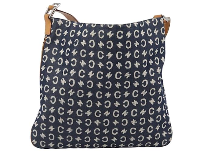 Céline CELINE C Macadam Canvas Shoulder Bag Navy Silver - vista 2