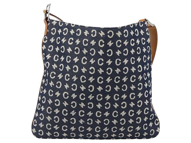 Céline CELINE C Macadam Canvas Shoulder Bag Navy Silver - vista 3