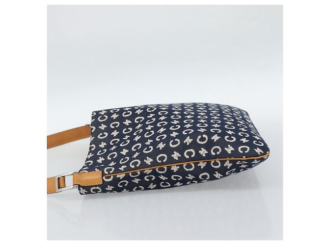 Céline CELINE C Macadam Canvas Shoulder Bag Navy Silver - vista 4