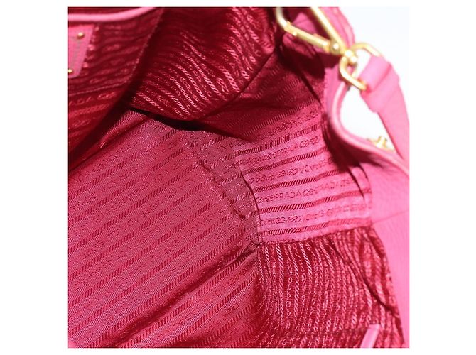 PRADA Hand Bag Vittero Dino Leather 2way Pink Gold - vista 20