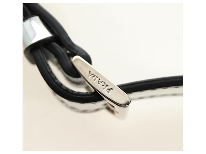 PRADA Hand Bag Patent Leather 2way Silver - vista 17