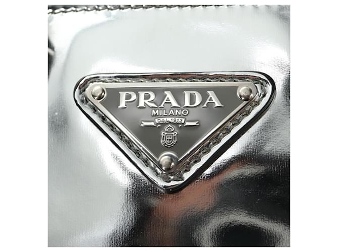 PRADA Hand Bag Patent Leather 2way Silver - vista 24