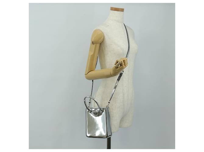 PRADA Hand Bag Patent Leather 2way Silver - vista 29