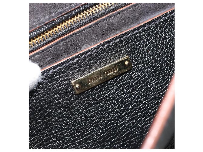 Miu Miu Shoulder Bag Leather Black Gold - vista 20