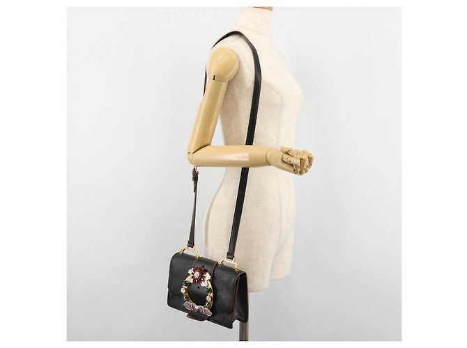 Miu Miu Shoulder Bag Leather Black Gold - vista 26