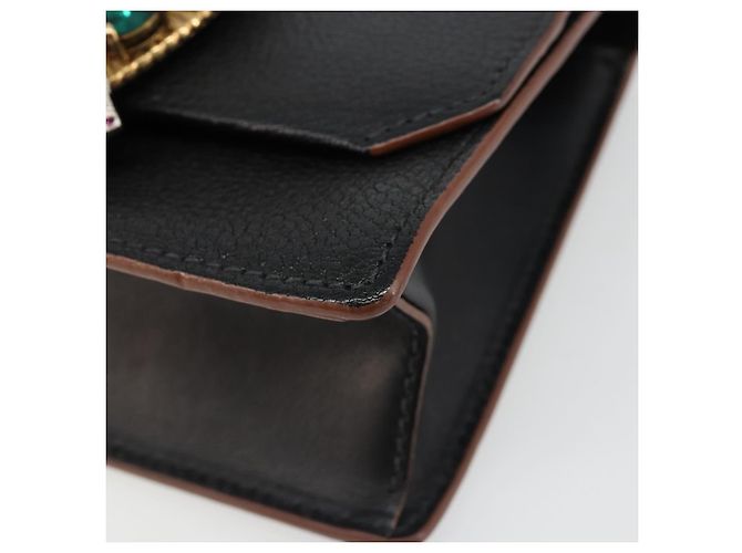 Miu Miu Shoulder Bag Leather Black Gold - vista 9