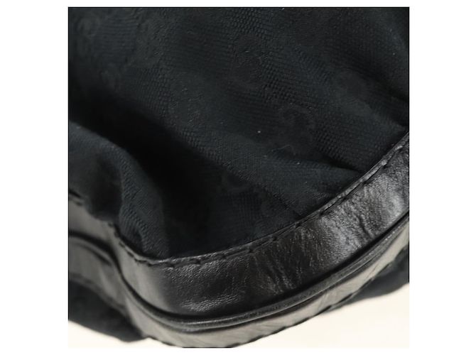GUCCI GG Canvas Shoulder Bag Black Gold 189884 - vista 11