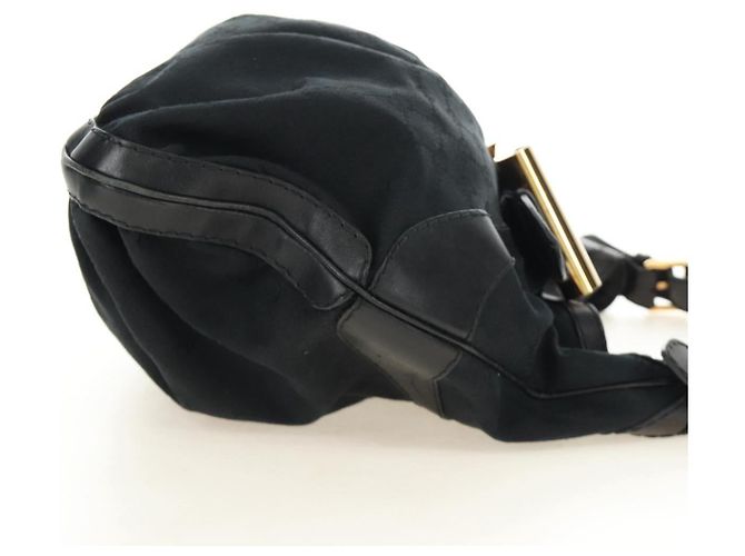 GUCCI GG Canvas Shoulder Bag Black Gold 189884 - vista 5