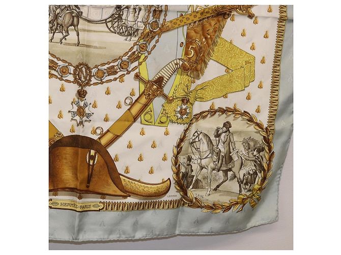 Hermès HERMES Carre 90 Scarf  napoleon  Silk Gray - vista 10