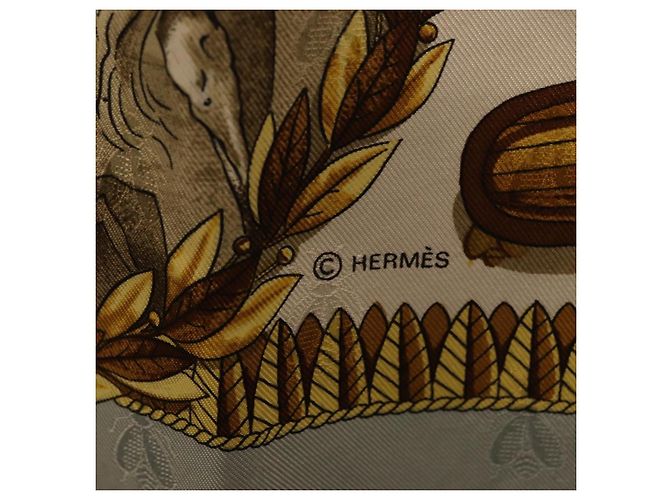 Hermès HERMES Carre 90 Scarf  napoleon  Silk Gray - vista 12